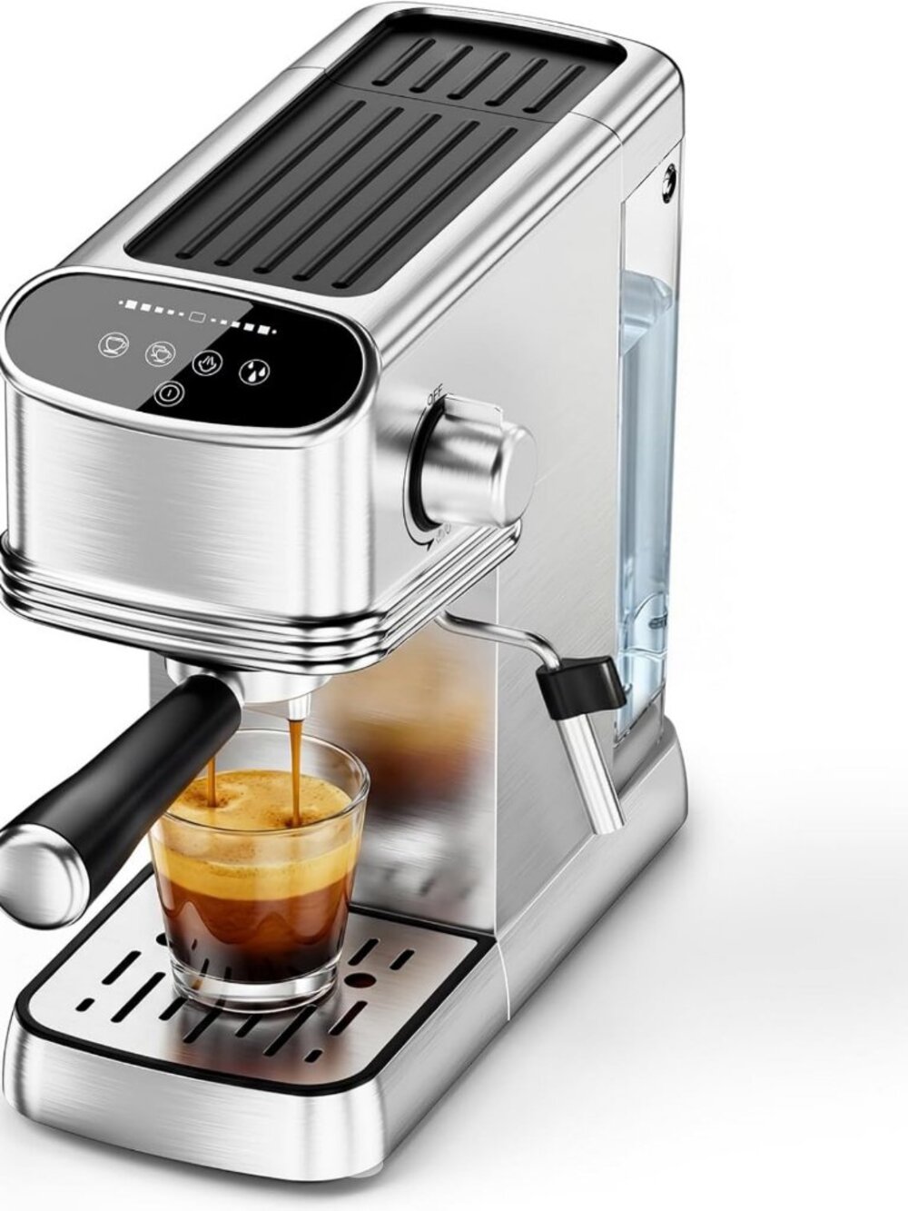 Compact Espresso Machine with Steam Frother, 20 Bar Coffee Maker for Cappuccino